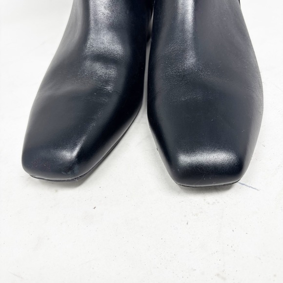 Naturalizer Black Leather Square Toe Block Heel Ankle Boots Women's Size 12M - Picture 2 of 10